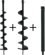 Kibani Grondboren Set 100 MM + 150 MM + Verlengstuk Lengte, Tuin en Terras, Hand-tuingereedschap, Nieuw, Kibani