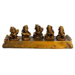 Ganesha Beeld Muziek op Plateau - set van 5, Huis en Inrichting, Woonaccessoires | Boeddhabeelden, Nieuw, Verzenden