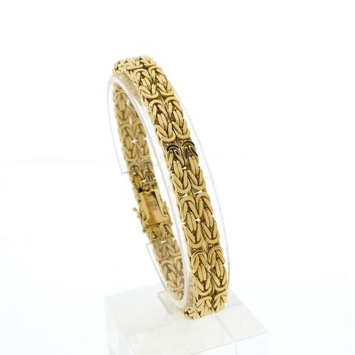 Massief gouden dubbele koningsarmband; Heren | 21 cm, Sieraden, Tassen en Uiterlijk, Armbanden, Overige kleuren, Gebruikt, Goud
