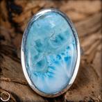 Zeer zeldzame AAA+++ natuurlijke blauwe oceaan Larimar-ring