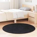 vidaXL Hoogpolig vloerkleed NAVARRA 120x120 cm polyester, Verzenden, Nieuw, Zwart