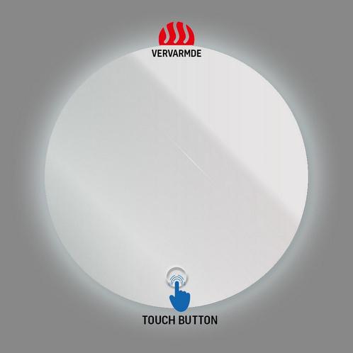 Ronde Badkamerspiegel BWS Omega 60cm Met Verlichting En, Doe-het-zelf en Verbouw, Sanitair, Bad, Nieuw, Ophalen of Verzenden