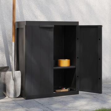 vidaXL Tuinkast 65x37x85 cm polypropeen zwart beschikbaar voor biedingen