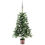 vidaXL Kunstkerstboom met LEDs en kerstballen 90 cm groen