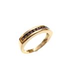 Gouden rijring met diamant | 0,12 ct. (gouden ring), Sieraden, Tassen en Uiterlijk, Ringen, Gebruikt, Ophalen of Verzenden, 17 tot 18