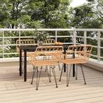 vidaXL 5-delige Tuinset poly rattan, 4 zitplaatsen, Nieuw, Tuinset, Verzenden