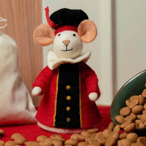 Pietermuis Vilt Fairtrade - Vilten Figuur Piet Muis Rood - C, Kinderen en Baby's, Kinderkamer | Inrichting en Decoratie, Nieuw