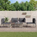vidaXL 5-delige Loungeset met kussens poly rattan, Verzenden, Nieuw, Rotan, Loungeset