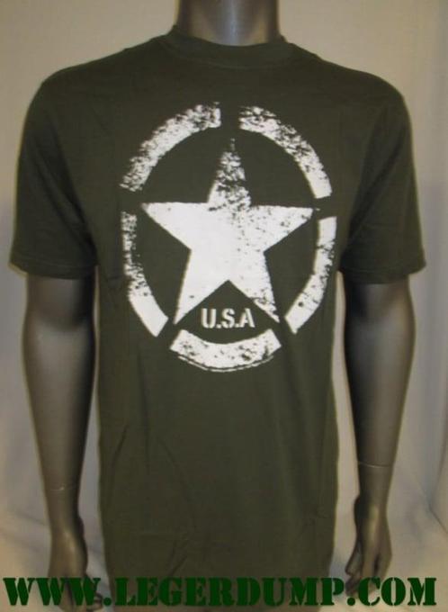 T-shirt groen Army ster vintage (T-shirts, Kleding), Kleding | Heren, T-shirts, Nieuw, Ophalen of Verzenden