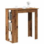 vidaXL Bartafel met schap 102x50x103,5 cm bewerkt hout oud, Huis en Inrichting, Tafels | Eettafels, Verzenden, Nieuw