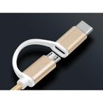 Reekin 2 in 1 oplaadkabel (USB Micro, USB Type-C) 1 Meter, Ophalen of Verzenden, Nieuw