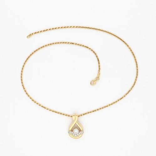 Halsketting - 18 karaat Geel goud Diamant (Natuurlijk), Sieraden, Tassen en Uiterlijk, Kettingen