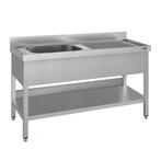 GGM Gastro | Spoeltafel ECO - 1600x600mm - met onderbouw & 1, Verzenden, Nieuw in verpakking, RVS Meubilair
