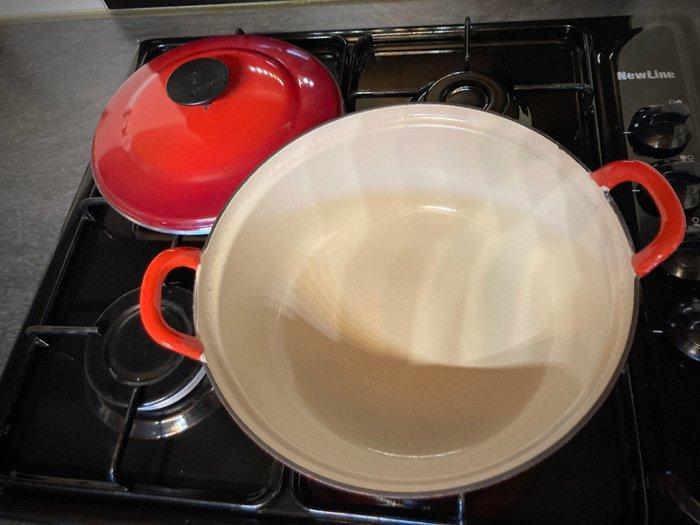 Le Creuset - Braadpan - Plume - Emaille, bron, Antiek en Kunst, Antiek | Keukenbenodigdheden