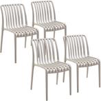 Tuinstoelen Alcudia, weerbestendig, stapelbaar - taupe, Set, Tuin en Terras, Verzenden, Nieuw