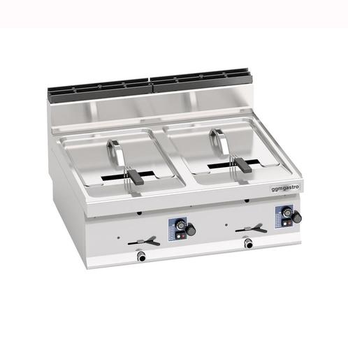 GGM Gastro | Dubbele friteuse op gas - 10+10 liter - 13,8 kW, Witgoed en Apparatuur, Frituurpannen, Verzenden