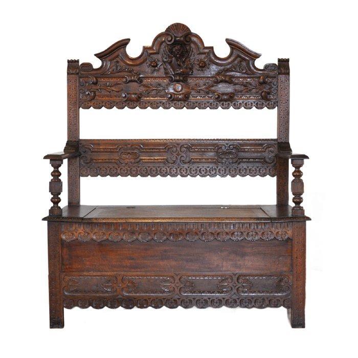 Gangbankje - Walnoot - Veneziana, zeldzaam uit de 19e eeuw., Antiek en Kunst, Antiek | Overige Antiek