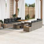 vidaXL Tuin Sofa Set met kussen 11 pcs Licht Grijs en Donker, Verzenden, Nieuw, Rotan