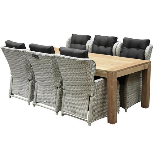Ibiza Krista dining tuinset 240x100xH77 cm 7 delig, Tuin en Terras, Tuinsets en Loungesets, Nieuw, Wicker, Ophalen of Verzenden
