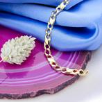 Gouden gourmet schakel armband | 20 cm (gouden armband), Sieraden, Tassen en Uiterlijk, Armbanden, Ophalen of Verzenden, Gebruikt