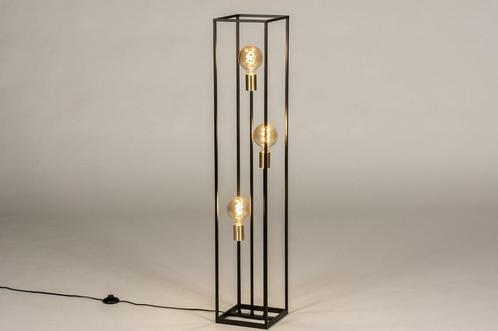 Rietveld Vloerlampen - Zwart, Goud - Metaal, Huis en Inrichting, Lampen | Vloerlampen, Verzenden