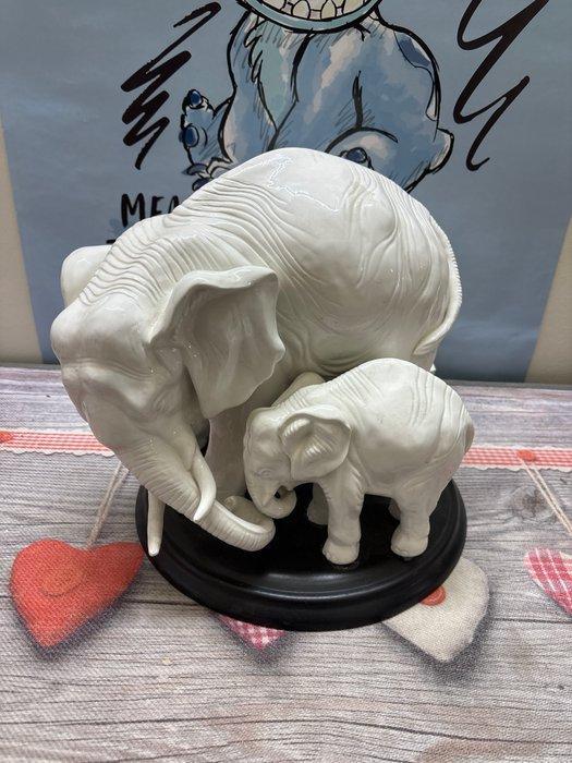 Artepiu - sculptuur, Elefante con cucciolo - 30 cm -, Antiek en Kunst, Antiek | Glas en Kristal