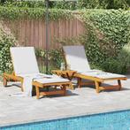 vidaXL Ligstoelen 2 st massief acaciahout, Verzenden, Nieuw