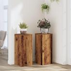vidaXL Plantenstandaards 2 st 30x30x70 cm bewerkt hout oud, Verzenden, Nieuw