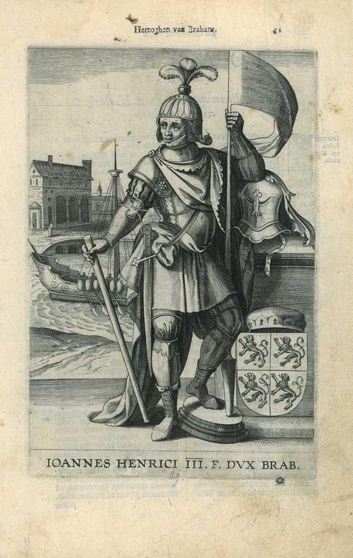 Portrait of John I, Duke of Brabant and Lothier, Antiek en Kunst, Kunst | Etsen en Gravures