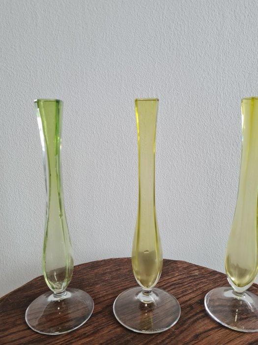 Val Saint Lambert - Vaas (3) - A Canne - Glas - 3 Vazen Val, Antiek en Kunst, Antiek | Glas en Kristal