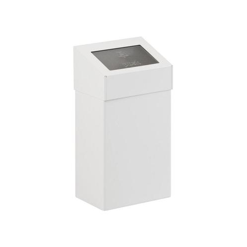 Afvalbak met pushklep 18 ltr - Wit, Huis en Inrichting, Woonaccessoires | Prullenbakken, Nieuw, Verzenden
