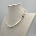 Zonder minimumprijs - Halsketting Zilver Parel - Akoya 7,5, Nieuw