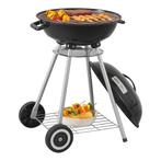 Houtskool BBQ Apricena rond met deksel 80x49x47 cm zwart cas, Tuin en Terras, Houtskoolbarbecues, Verzenden, Nieuw