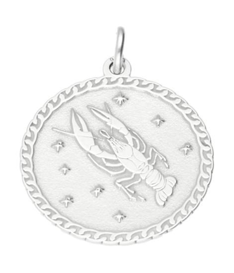 Zilveren Sterrenbeeld kreeft rond kettinghanger, Sieraden, Tassen en Uiterlijk, Kettinghangers, Verzenden