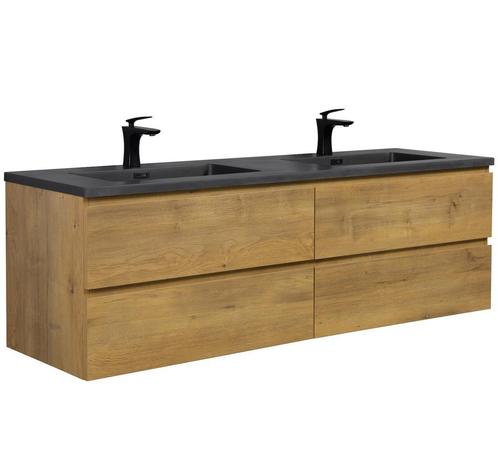 Badkamermeubel Set Angela 160cm Eiken Badmeubel, Huis en Inrichting, Badkamer | Badkamermeubels, Nieuw, Wastafelkast, Verzenden