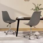 vidaXL Eetkamerstoelen draaibaar 2 st stof lichtgrijs, Huis en Inrichting, Stoelen, Verzenden, Nieuw, Grijs