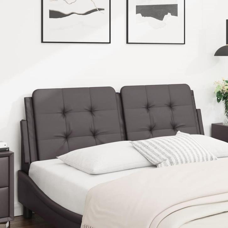 vidaXL Hoofdbordkussen Zadar 120 cm kunstleer grijs, Huis en Inrichting, Slaapkamer | Bedden, Grijs, Nieuw, Overige materialen