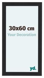 Fotolijst 30x60 cm - Zwart - Houtnerf - MDF - Como, Verzenden, Nieuw