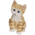 Zittende katten beeldje oranje 19 cm - Beeldjes, Verzamelen, Beelden en Beeldjes, Nieuw, Verzenden