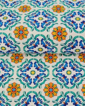 Canvas Katoen Geometrische Bloemen Wit, Hobby en Vrije tijd, Stoffen en Lappen, Wit, Nieuw