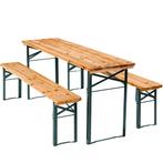 Opvouwbare biertafelset, 1 tafel + 2 banken - bruin, Huis en Inrichting, Stoelen, Nieuw, Verzenden