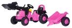 Rolly Toys Kid Junior roze met voorlader en aanhanger, Kinderen en Baby's, Speelgoed | Buiten | Voertuigen en Loopfietsen, Ophalen of Verzenden