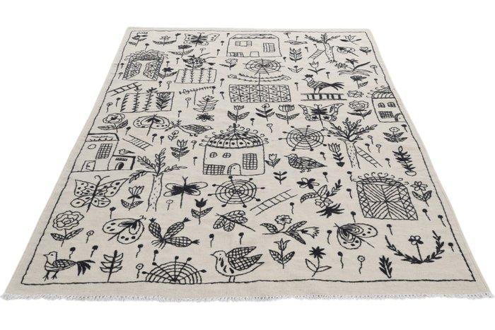 Ontwerper Kilim met naaldwerkmotief - The Village -, Huis en Inrichting, Stoffering | Tapijten en Kleden