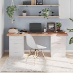 vidaXL Tafelblad 180x60x(2-6)cm behandeld massief eikenhout, Verzenden, Nieuw