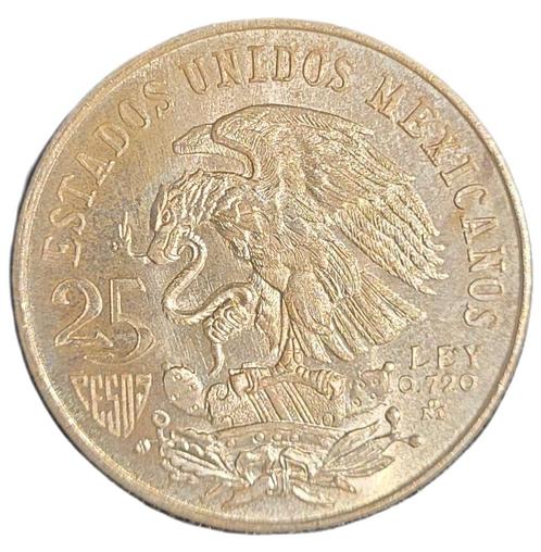 Mexicaanse zilveren 25 Pesos 1968 Olympische Spelen, Postzegels en Munten, Munten | Amerika, Losse munt, Zilver, Verzenden