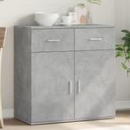 vidaXL Dressoir 79x38x80 cm bewerkt hout betongrijs, Verzenden, Nieuw, 50 tot 100 cm, 25 tot 50 cm