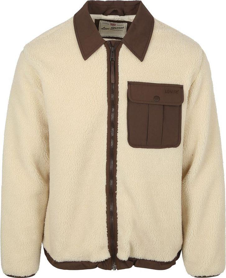 Levis Sherpa Jas Fleece Ecru maat L Heren, Kleding | Heren, Jassen | Winter, Nieuw, Maat 52/54 (L), Verzenden