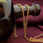 Gouden vossenstaart schakel ketting | 42,5 cm (unisex), Sieraden, Tassen en Uiterlijk, Ophalen of Verzenden, Gebruikt, Overige kleuren