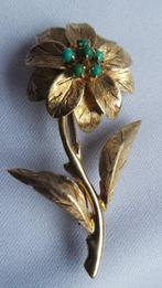 Zonder Minimumprijs - Broche - 9 kt. Geel goud Turquoise -, Sieraden, Tassen en Uiterlijk, Antieke sieraden