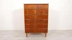 Vintage Deense ladekast | Teak | 6 lades | 121 cm, Huis en Inrichting, Kasten | Ladekasten, 5 laden of meer, 100 tot 150 cm, Teakhout